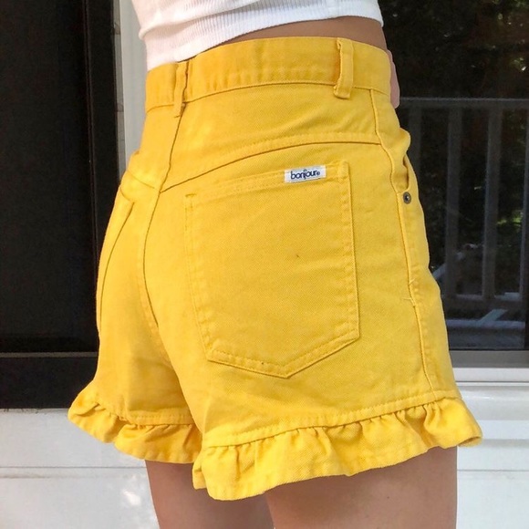 Pants - Yellow vintage high waisted shorts